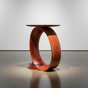 Luxury Circular Halo Solid Wood Side <b>Table</b> Modern Handcrafted Ring Ottoman & End <b>Table</b> for Designer Home Hotel Lounge Decor - Product Image 1