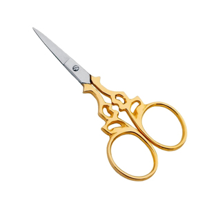 Wholesale Half Gold Embroidery Scissors Sharp Tip Smooth Edge Steel Handle-All Colors Available Thread Cutting Stork Embroidery - Product Image 5