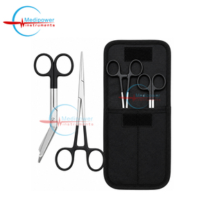Ensemble de 2 ciseaux d'infirmière professionnels et de pinces hémostatiques avec étui – Instruments médicaux en acier inoxydable - Product Image 3