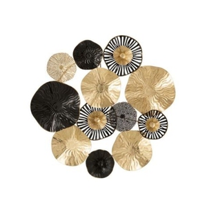 Modern Geometric Metal <b>Wall</b> <b>Decor</b> Teal and Gold 3D Circular Fan Art Large Metal <b>Wall</b> Sculpture Handcrafted Luxury <b>Wall</b> Hanging - Product Image 5
