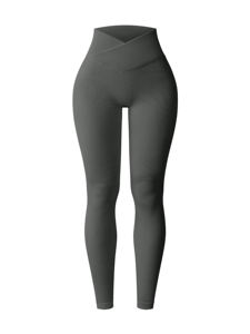 Legging de sport taille mi-haute en coton 100% pour femme, effet push-up, idéal pour le yoga, la course et le fitness, noir - Product Image 5