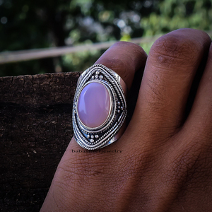 Pink Rose <b>Quartz</b> 925 Sterling Silver Natural Gemstone Jewelry <b>Ring</b> January Birthstone Gift For Valentine Day - Product Image 4