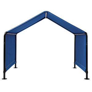 Cuccia per Animali Domestici 4x4x3.3FT in Tubo di Ferro Nero Rivestito in PVC, Tenda Blu Impermeabile con Telo in Poliestere Resistente ai Raggi UV e Fondo Cucito, Arredamento per Animali Domestici - Product Image 2