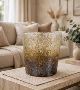Porte-bougie cylindrique en verre artisanal, pot à mosaïque résistant à la chaleur, décor de Pâques multi-usage vide pour la maison - Product Image 1