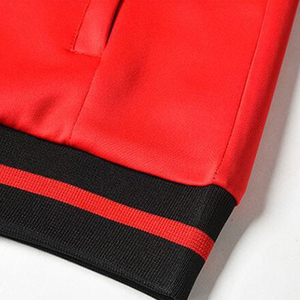 Veste Sportive Homme à Manches Longues avec Fermeture Éclair et Col Montant, Style Color Block, Poches Latérales, Coupe Droite, Noir et Rouge, Collection Automne 2026 - Product Image 5