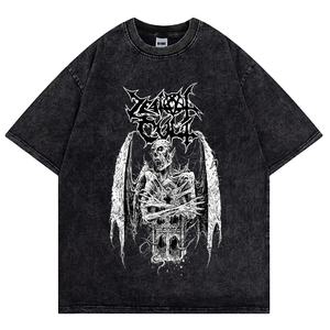 เสื้อยืดผู้ชายพิมพ์ลาย3D สะพายไหล่แนววินเทจเสื้อยืดผู้ชายผ้าคอตตอนทรงโอเวอร์ไซส์พิมพ์ลายสกรีน - Product Image 1