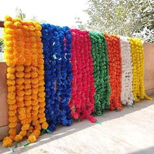 Decorative Eco-Friendly Plastic <b>Gold</b> Marigold <b>String</b> Garland for Wedding Home Hotel Concert Festive Decor Customized Size - Product Image 2