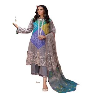 Charizma Elegant 3-Piece <b>Modest</b> Lawn Suit for Adults Riaz Arts Beautiful Stylish Chunri Style Breathable Dress <b>Set</b> Choli - Product Image 1