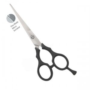 Small Handle Professional Barber Scissors Black Plastic Hair Cutting Shears Stainless Steel Salon Grade Cutting Tool - Product Image 2