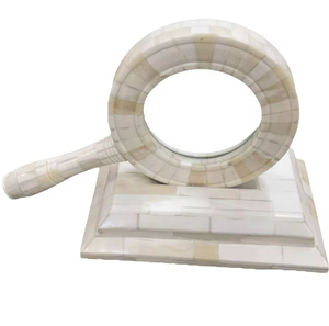 2024 moderne personnalisé en laiton corne os Style résine livre lecture loupe blanc fini artificiel Souvenir artisanat - Product Image 1