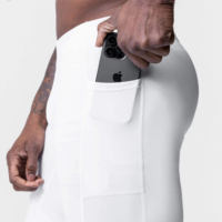 Leggings Deportivos Personalizados de Alta Calidad para Hombre, Cintura Alta, Compresión, Elásticos, Transpirables, de Secado Rápido