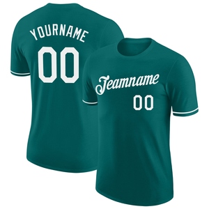 T-shirt de performance personnalisé bleu sarcelle et blanc pour l'industrie manufacturière, vente en gros directe - Product Image 1