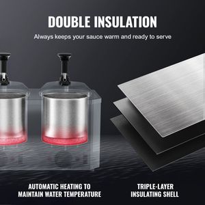 Commercial Electric Cheese <b>Dispenser</b> 2.3x2 Qt Stainless Steel Heated Double Pumps 86-2 Hot Fudge Warmer <b>Drink</b> <b>Dispenser</b> - Product Image 4
