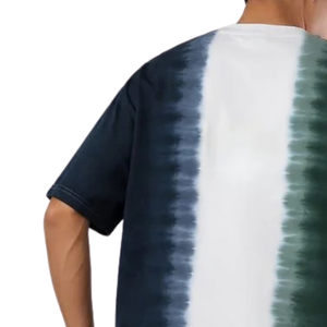 Camiseta de Hombre de Dos Tonos con Estampado Tie Dye, Manga Corta, Cuello Redondo, Estilo Casual Urbano, Camiseta Gráfica, Proveedor de Ropa al por Mayor - Product Image 4