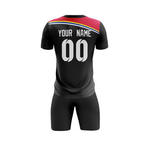 Uniforme de Fútbol de Manga Corta con Cuello en V, 100% Poliéster, Transpirable, Antibacterial, de Secado Rápido, con Logotipo Personalizado por Sublimación - Product Image 3
