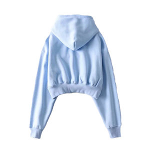 Nueva Sudadera Corta de Algodón con Pedrería para Mujer, de Manga Larga, Holgada, Transpirable, Ecológica, de Forro Polar Sólido, Ideal para Fitness y Gimnasio, Colección Invierno High Street - Product Image 5