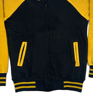 Veste en molleton de qualité supérieure APA Black Varsity |    Blouson bomber universitaire |   Vêtements de rue urbains ultra-tendance pour jeunes universitaires - Product Image 5