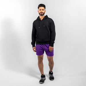 Shorts en polaire pour hommes, style décontracté confortable, tissu doux, taille élastique avec cordon de serrage, shorts décontractés pour la gym, la course à pied et l'usage quotidien - Product Image 3
