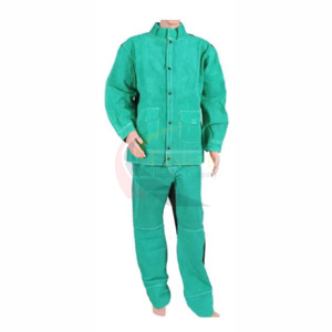 Traje de Soldador de Cuero Vacuno y Lona para Hombre, Chaqueta y Pantalones, Ropa de Trabajo, Uniforme de Protección, Resistente al Desgaste - Product Image 3