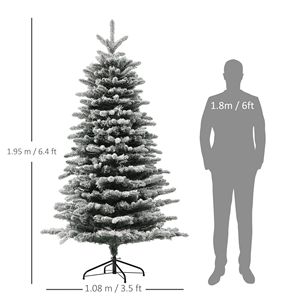 Albero di Natale Artificiale Pino di Montagna Pre-Illuminato da 6,5 Piedi con 400 Luci LED, Effetto Neve, Albero Pieghevole da 9 Pollici - Product Image 6