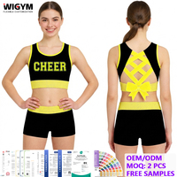Vente en gros de tenues de cheerleading personnalisées, sublimées, avec strass, OEM, pour les compétitions scolaires et jeunes, faible MOQ, échantillon gratuit
