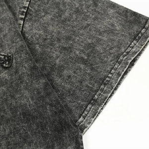 T-shirt personnalisé de haute qualité, style vintage, broderie surdimensionnée, coton délavé à l'acide, respirant, pour homme, été - Product Image 3