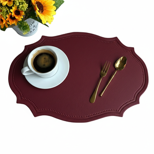 Stylish Customized Faux PU Leather Luxury <b>Wipeable</b> Reusable Handmade 2mm Thick <b>Placemat</b> Festive Events Home Decor Mats Pads - Product Image 1