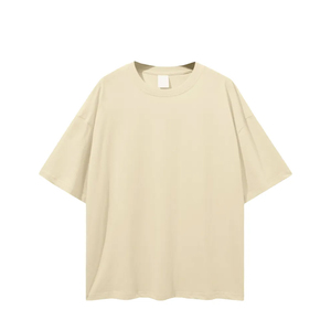 High Quality Men's Sporty Casual T-Shirts 2026 Solid Color Short Sleeve Oversized Breathable Moisture Wicking Eco-Friendly Acid - Product Image 1