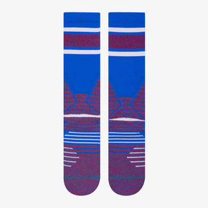 Blue Crew <b>Socks</b> with Red and White Stripes Knitted for Men Sports Breathable <b>Polyester</b> Cotton Spandex Summer Use - Product Image 4