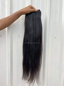Paquets de trame de cheveux humains vierges indiens Remy droits à double tirage Extensions de cheveux de haute qualité d'un fabricant réputé - Product Image 3