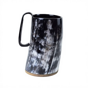 Chope à bière médiévale de style nordique, tasse rustique en corne avec poignée pour bar, fête, festival - Product Image 5