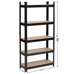 Scaffalatura Metallica Nera a 5 Ripiani per Garage, Resistente e Robusta, per Stoccaggio nel Regno Unito - Product Image 6