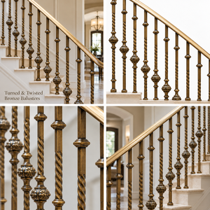 Barandilla de Bronce Trenzado con Espirales y Pernos Ornamentales para Hoteles de Lujo, Villas y Escaleras - Product Image 5