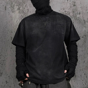 Minimalist Techwear T-Shirts Custom Brand Name Solid Color Multi-Pocket Tactical <b>Tee</b> Shirt Lightweight Streetwear Mens Apparel - Product Image 1