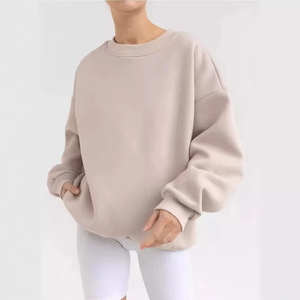 High Quality Women Premium 100% Cotton Winter Sweatshirt Relaxed Fit Trendy Look Front Custom Logo Colors Sizes Wholesale OEM - Product Image 6