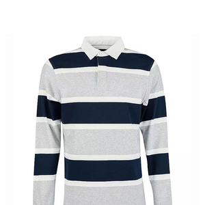 T-shirt de rugby en coton pour homme, couleur personnalisée, respirant, à manches longues, style classique - Product Image 5