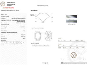 Diamantes cultivados en laboratorio de corte radiante de 2 quilates HPHT de alta calidad de la India IGI Certified G VVS Certified para joyería - Product Image 2