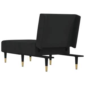 Chaise longue en velours noir, canapé-lit standard en contreplaqué et métal - Product Image 5
