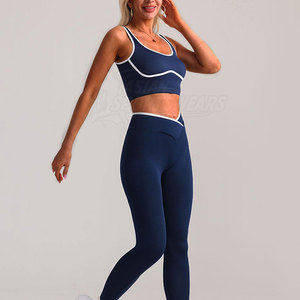 Trendy Women <b>Yoga</b> Sets Breathable Two Piece Fitness Clothing With Comfortable Top And Leggings For <b>Yoga</b> <b>Pilates</b> Workout - Product Image 4