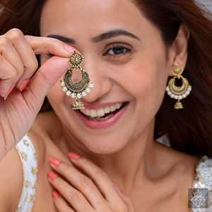 Pendientes de perlas PRAO Chandbali Jhumki - Product Image 2