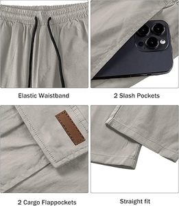 กางเกงคาร์โก้ทรงสบายสำหรับผู้ชาย ผ้าทนทาน ดีไซน์กระเป๋าหลายช่อง - Product Image 2