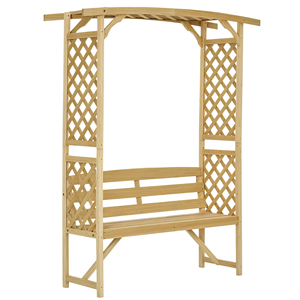 Banc de jardin en bois naturel pour plantes grimpantes/vignes, idéal pour cour, parc, centre commercial ou salon - Product Image 1