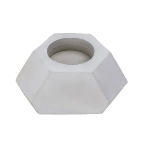 เชิงเทียนคอนกรีต DIY ตกแต่งบ้าน รูปทรงหกเหลี่ยม สีเทาด้าน - Product Image 5
