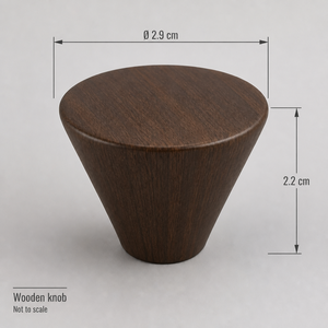 Wood Cone Knob Round Cabinet Handle Minimalist Design Solid Wood Finish for Kitchen Cabinet Solid Wood Knob - Product Image 2