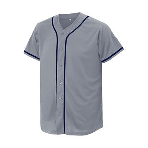 Maillot de baseball vierge pas cher en gros, personnalisable avec numéros, noms et logos brodés par Hash International - Product Image 1
