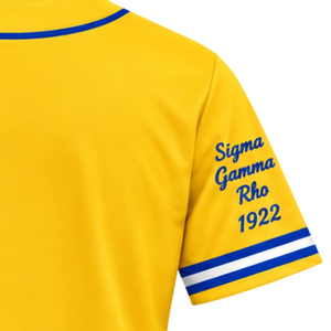 Camiseta Deportiva de Béisbol con Letras Griegas Sigma Gamma Rho para Mujer, Personalizada con Botones, Logotipo Bordado, Ropa al por Mayor - Product Image 6
