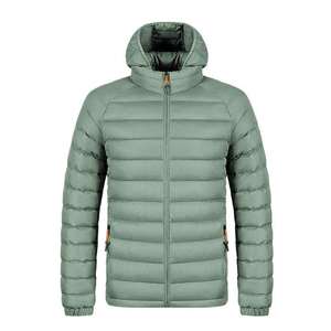 Veste d'hiver matelassée légère coupe-vent à capuche, personnalisable avec étiquette, pour homme, vente en gros - Product Image 1