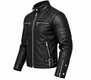 Blouson universitaire unisexe en cuir véritable respirant et écologique, broderie personnalisée, style urbain, col montant, idéal pour l'hiver - Product Image 6