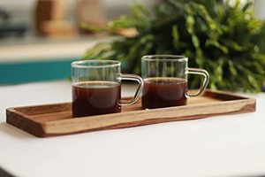 Plateau de service moderne en bois d'acacia pour cuisine et restaurant, plateau alimentaire personnalisé de haute qualité, compatible lave-vaisselle et micro-ondes, finition polie - Product Image 6