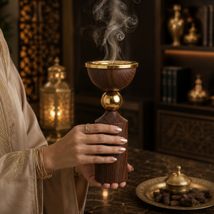 Designer Premium Hand-made Religious Wooden Metal <b>Bakhoor</b> Burner Arabic Incense Burner Mabkhara <b>Oud</b> Burner Ramadan Eid Gift - Product Image 4